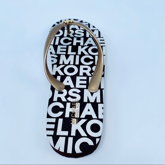 Micheal Kors Gold/Gold logo Flip Flop - Picture 7 of 10